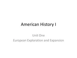 American History I