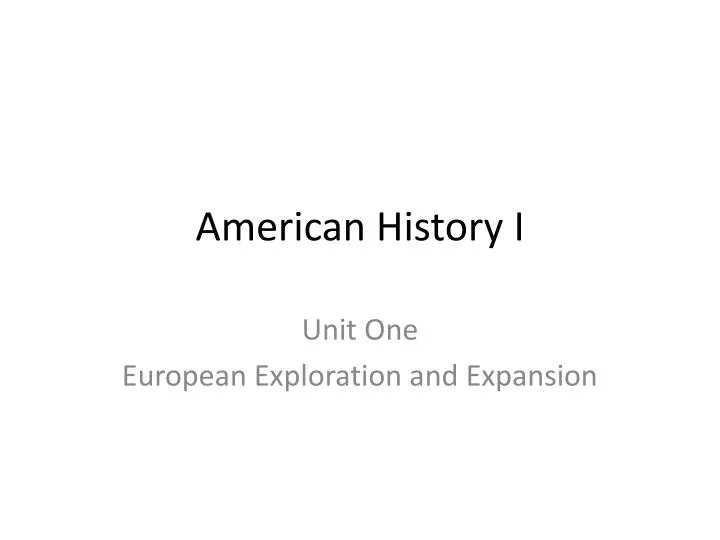 american history i