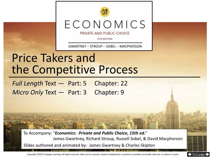 price takers and the competitive process