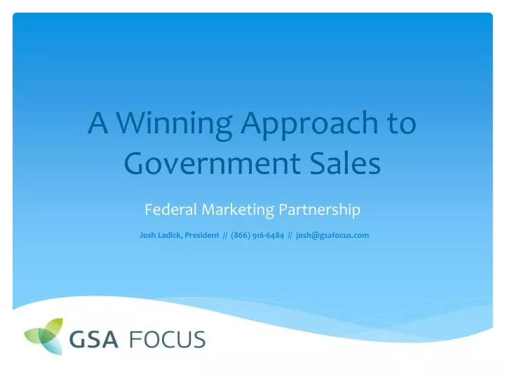 a winning approach to government sales