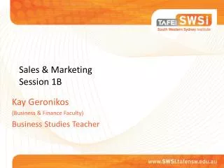 Sales &amp; Marketing Session 1B