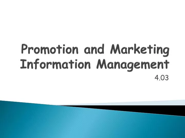 promotion and marketing information management