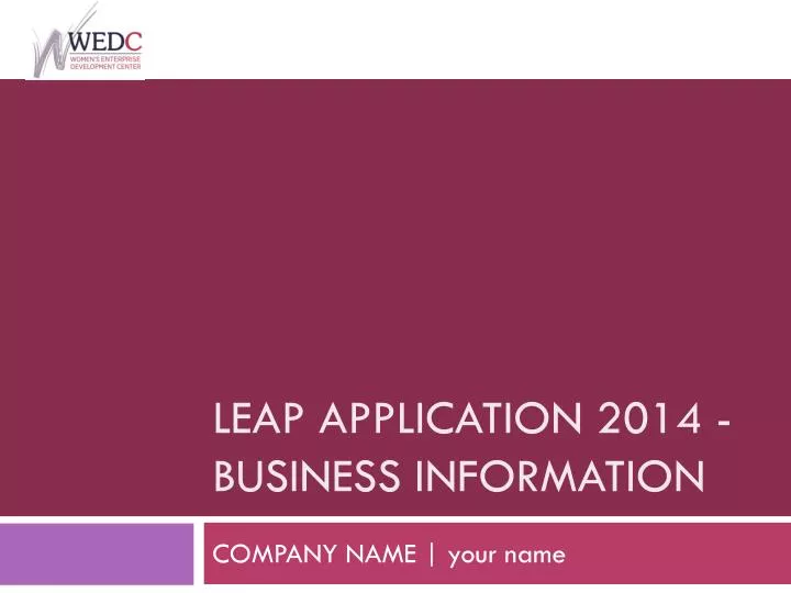 leap application 2014 business information