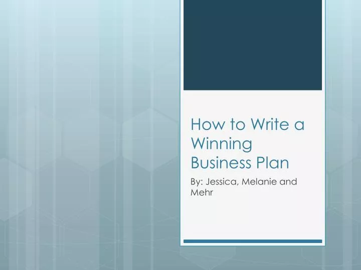 how to write a winning business plan