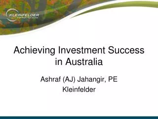 Achieving Investment Success in Australia