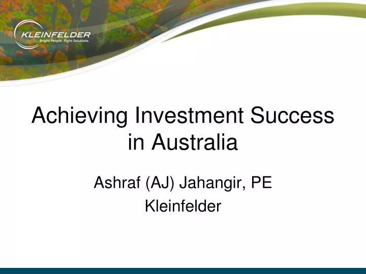 achieving investment success in australia