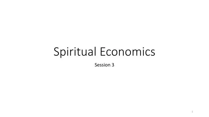 spiritual economics