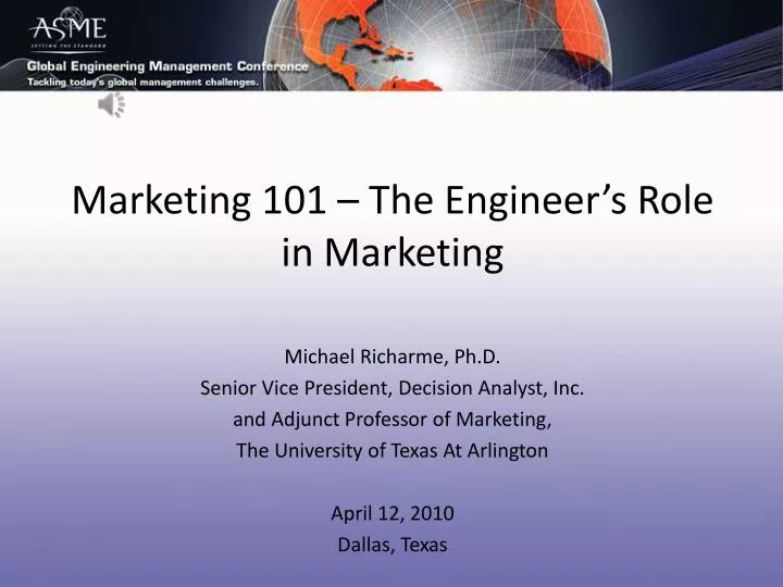 marketing 101 the engineer s role in marketing