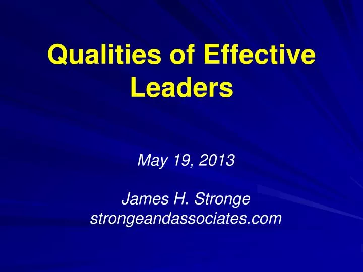 qualities of effective leaders