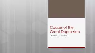 Causes of the Great Depression