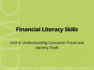 Financial Literacy Skills