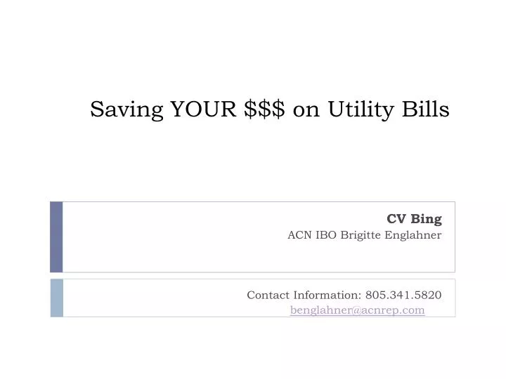 saving your on utility bills