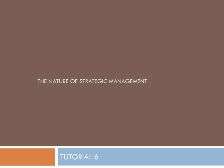 the nature of strategic management