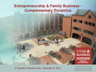 Entrepreneurship &amp; Family Business - Complementary Dynamics