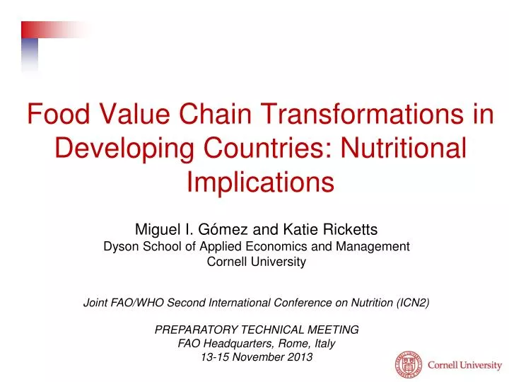 food value chain transformations in developing countries nutritional implications