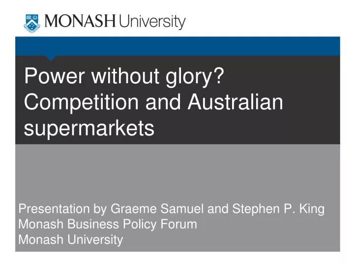 power without glory competition and australian supermarkets
