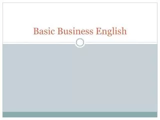 Basic Business English