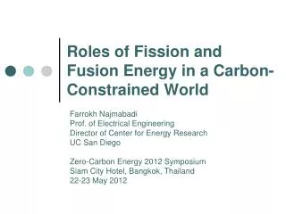 Roles of Fission and Fusion Energy in a Carbon-Constrained World