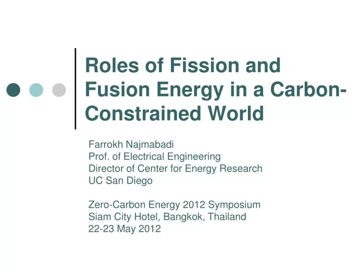 roles of fission and fusion energy in a carbon constrained world
