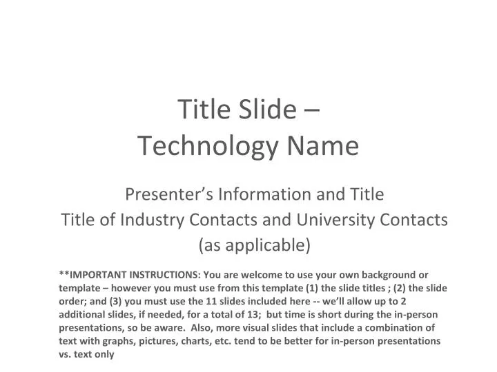 title slide technology name
