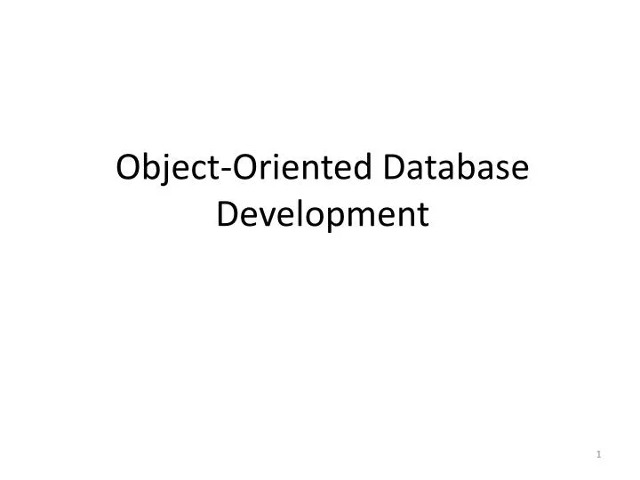 object oriented database development