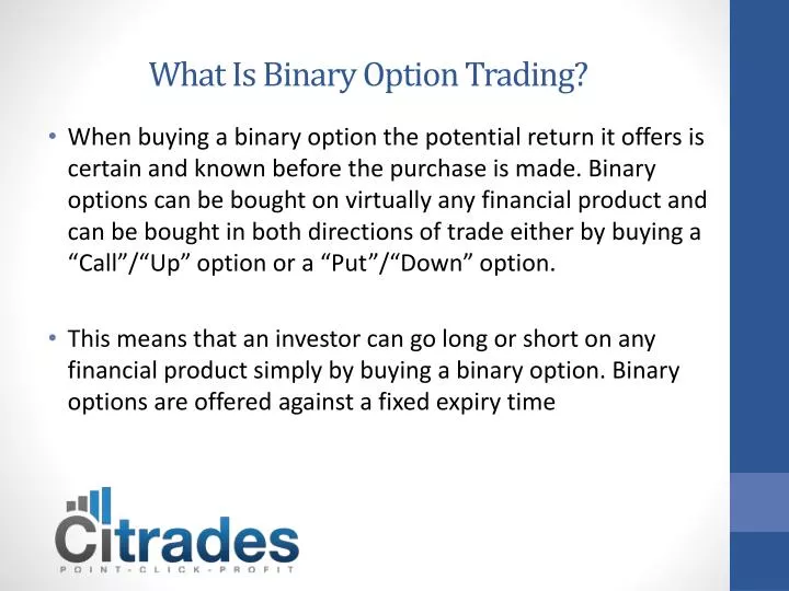 what is binary option trading