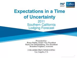 Expectations in a Time of Uncertainty