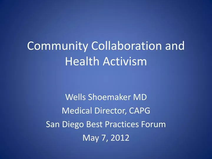 community collaboration and health activism