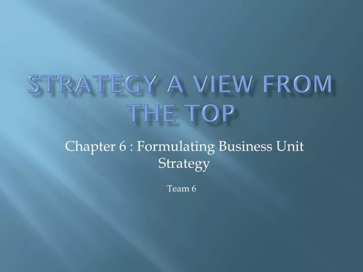 strategy a view from the top