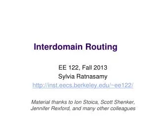 Interdomain Routing