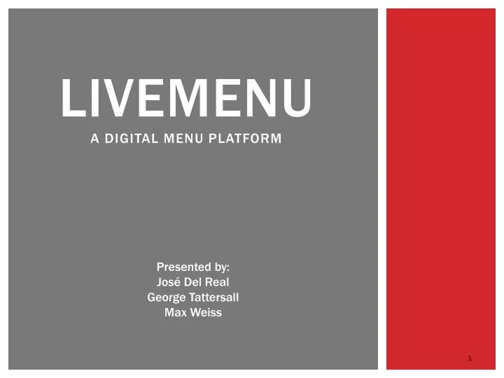 livemenu a digital menu platform