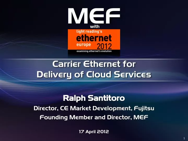 carrier ethernet for delivery of cloud services