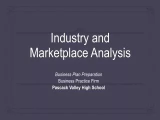 Industry and Marketplace Analysis