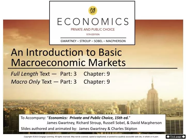 an introduction to basic macroeconomic markets