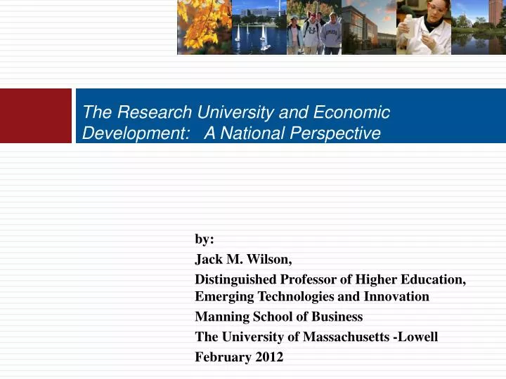 the research university and economic development a national perspective