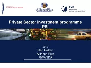 Private Sec tor Investment programme PSI