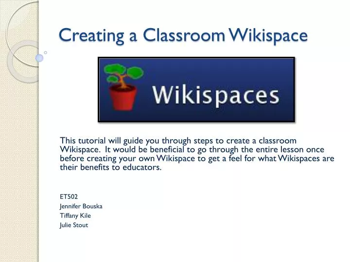 creating a classroom wikispace