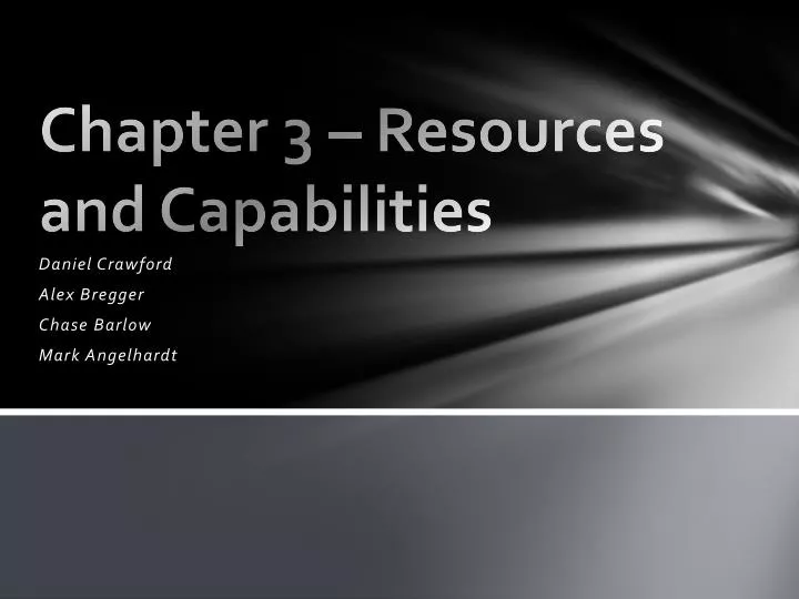 chapter 3 resources and capabilities