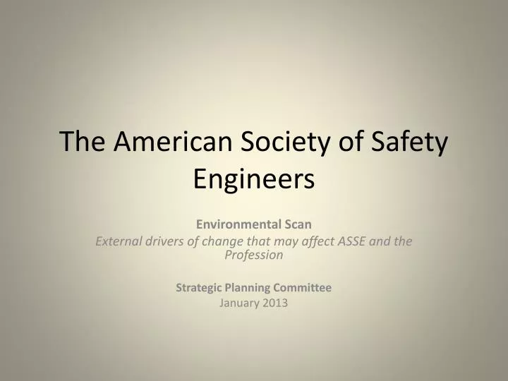 the american society of safety engineers