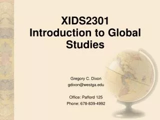 XIDS2301 Introduction to Global Studies