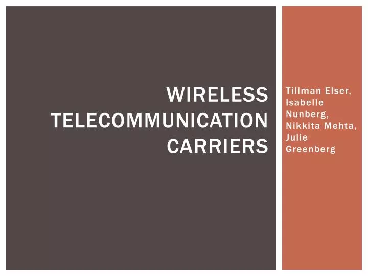 wireless telecommunication carriers