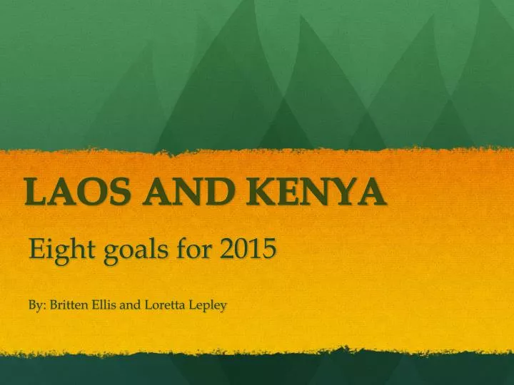 eight goals for 2015