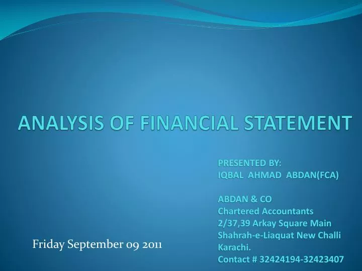 analysis of financial statement