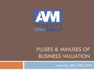 Pluses &amp; Minuses of Business Valuation