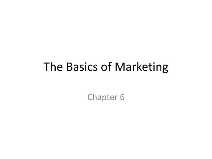 the basics of marketing