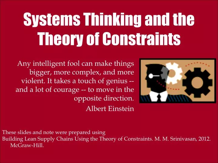 systems thinking and the theory of constraints