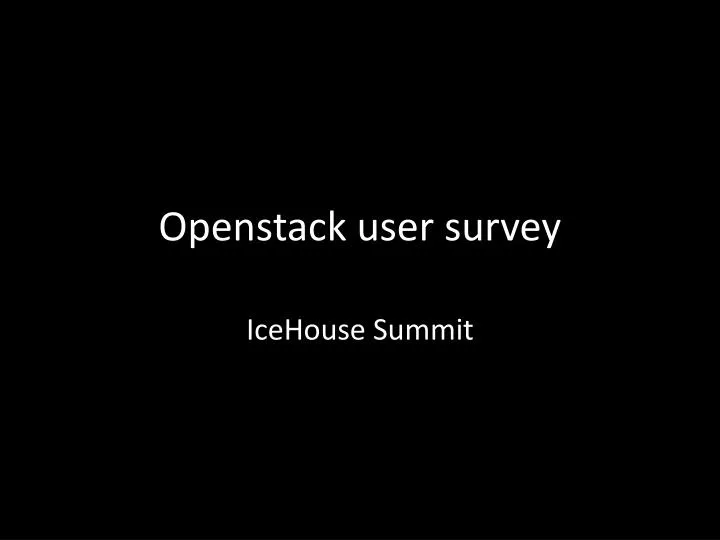 openstack user survey