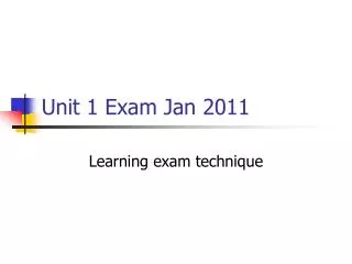 Unit 1 Exam Jan 2011