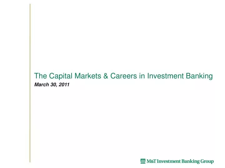the capital markets careers in investment banking