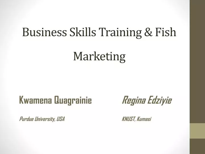 business skills training fish marketing